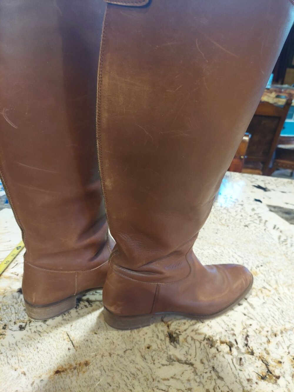 J Crew Brown 20.5" Tall Women's Riding Boots size 11, zip back, knee high